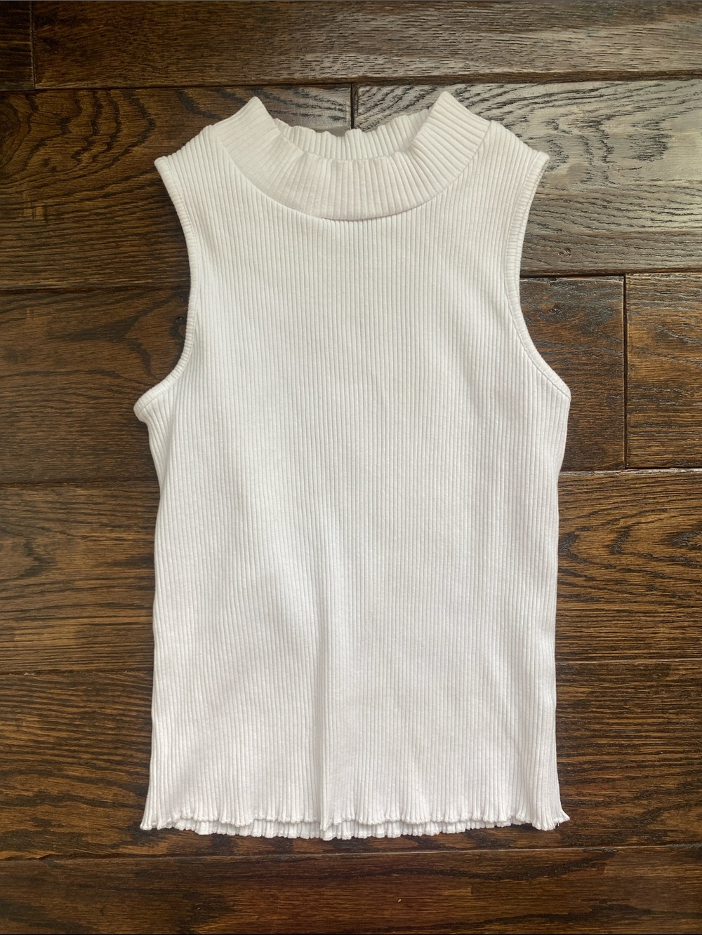 Sleeveless Ribbed Mock Neck Top